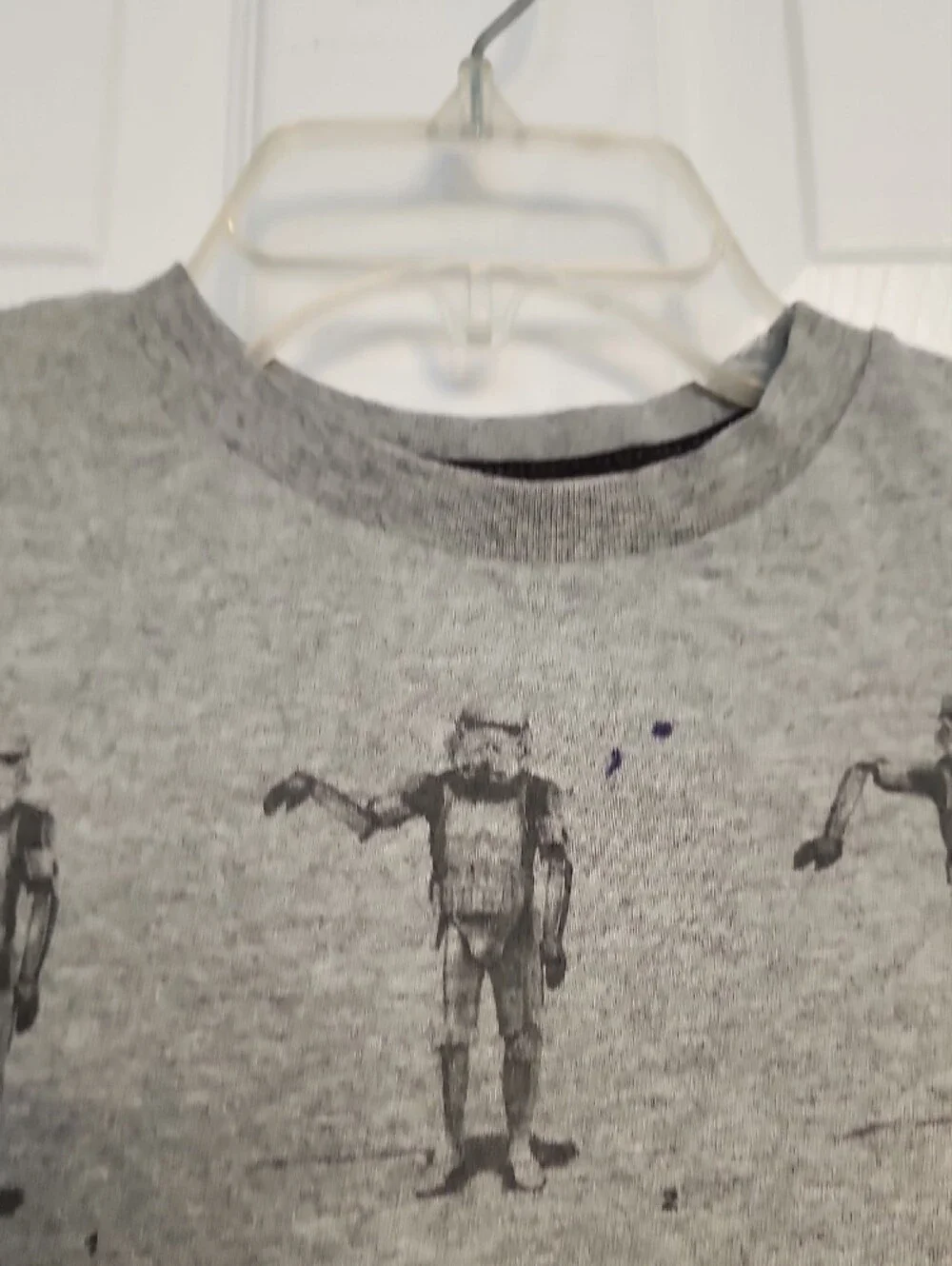Old Navy Grey Robot Grid Short Sleeve Tee